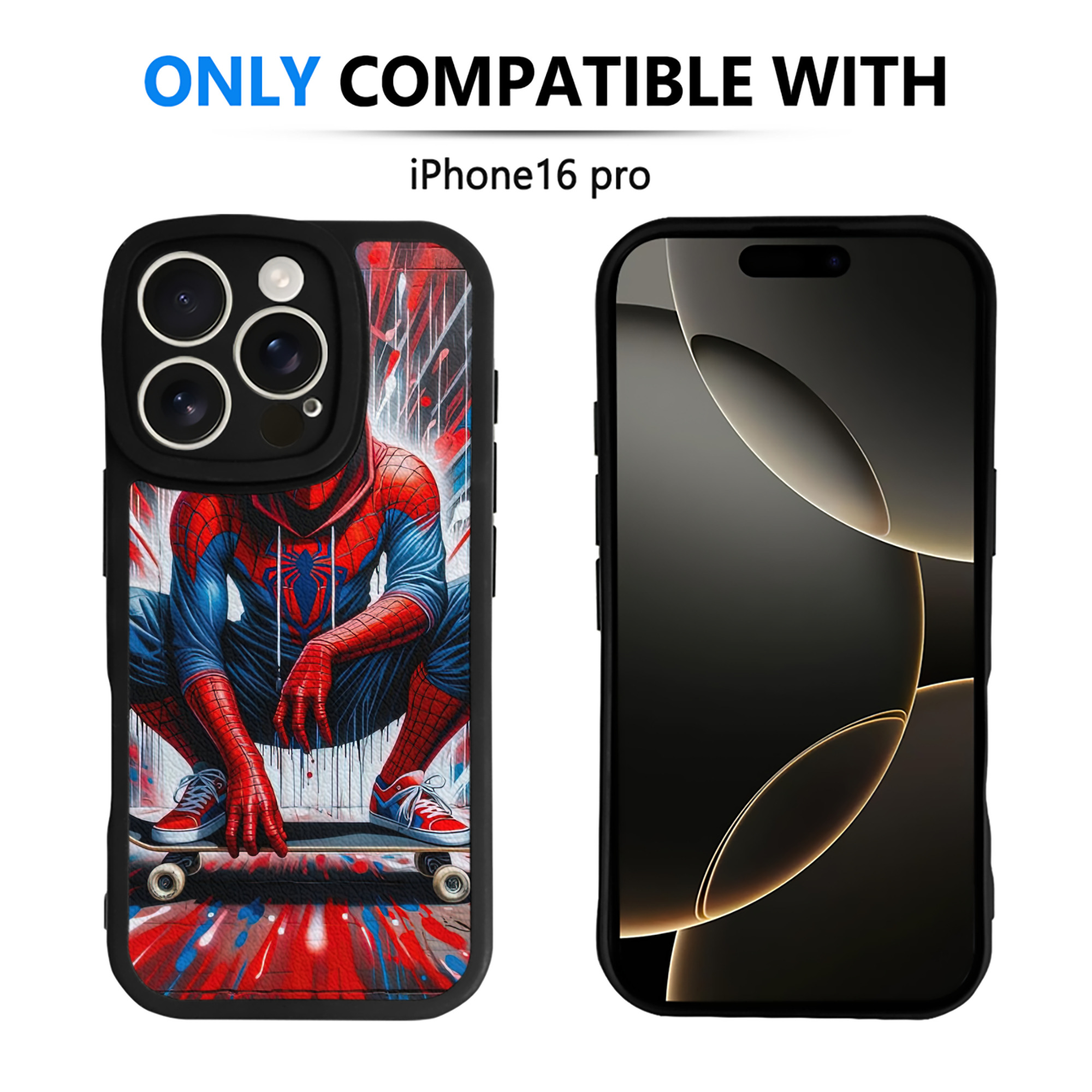 Spider Man スパイダーマン 【iPhone 16シリーズ対応】シリコンスマホケース（レザー調） 材質：シリコン